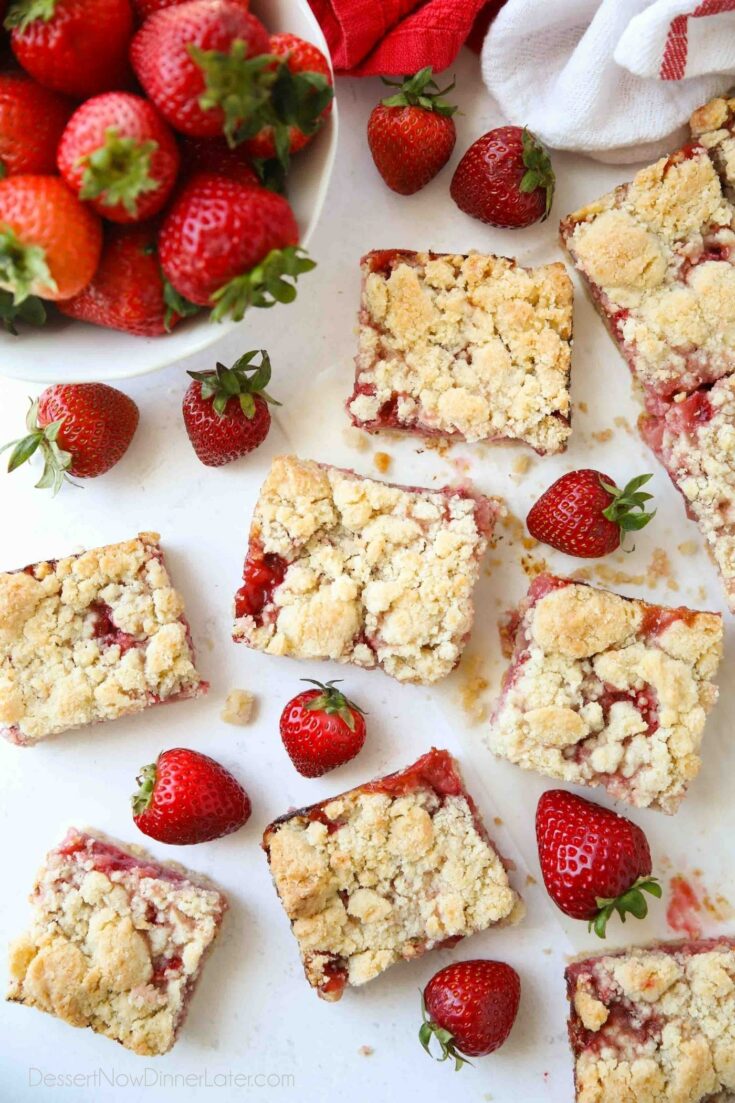 Strawberry Crumb Bars | Dessert Now Dinner Later