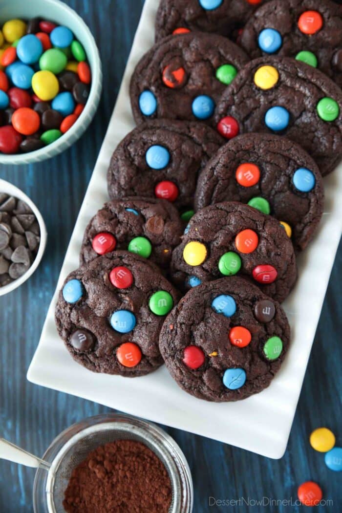 Chocolate M&M Cookies | Dessert Now Dinner Later