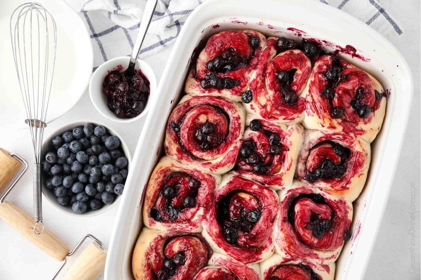 Blueberry Cinnamon Rolls | Dessert Now Dinner Later