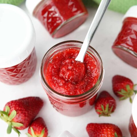 Low Sugar Strawberry Freezer Jam + Video | Dessert Now Dinner Later