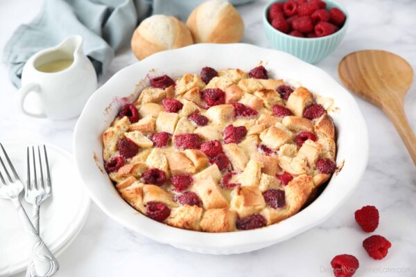 Raspberry Bread Pudding (Kneaders Copycat) | Dessert Now Dinner Later