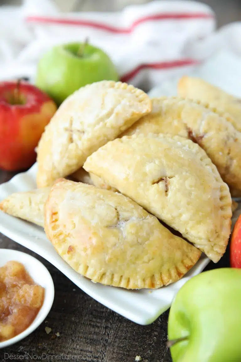 Homemade Apple Hand Pies with glaze.