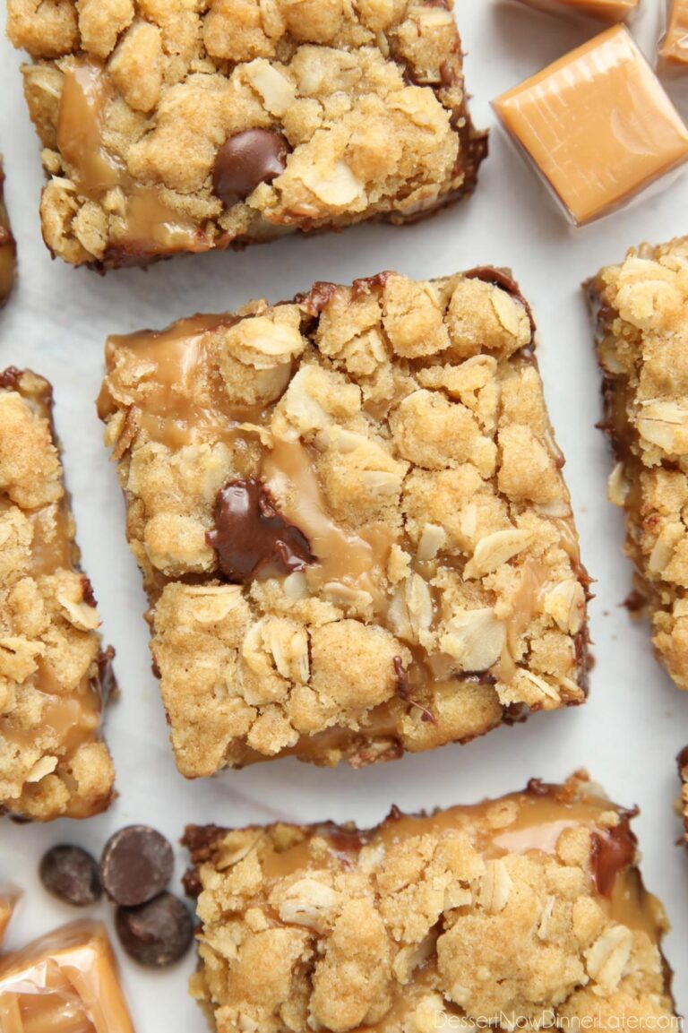 Close up of Caramelitas, aka chocolate caramel bars.