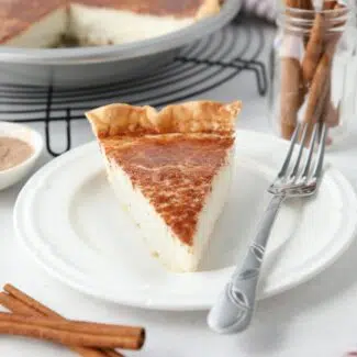 Slice of Hoosier Pie on a plate.
