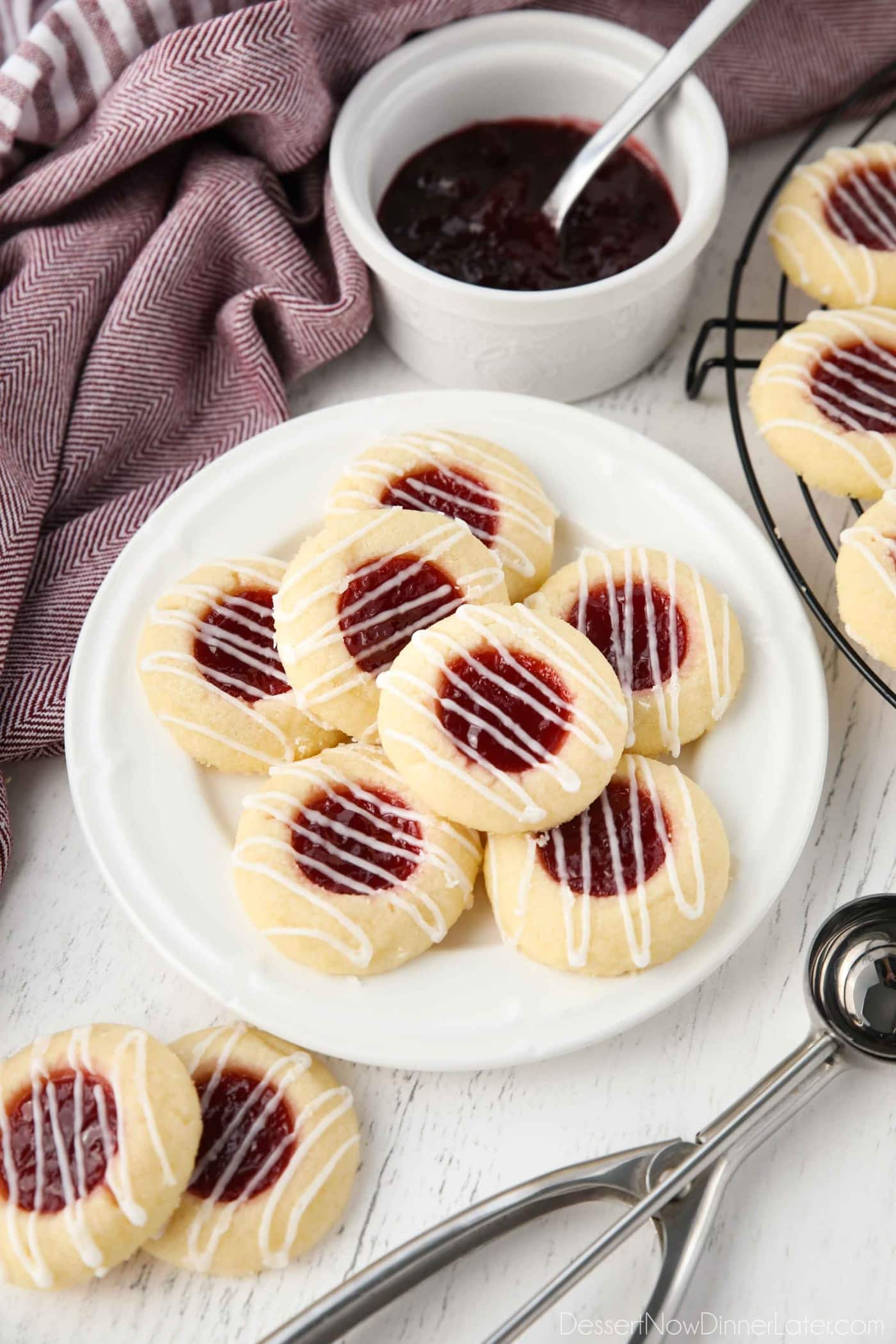 Raspberry Thumbprint Cookies | Dessert Now Dinner Later