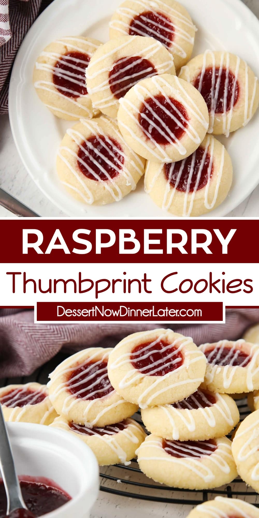 Raspberry Thumbprint Cookies + Video | Dessert Now Dinner Later