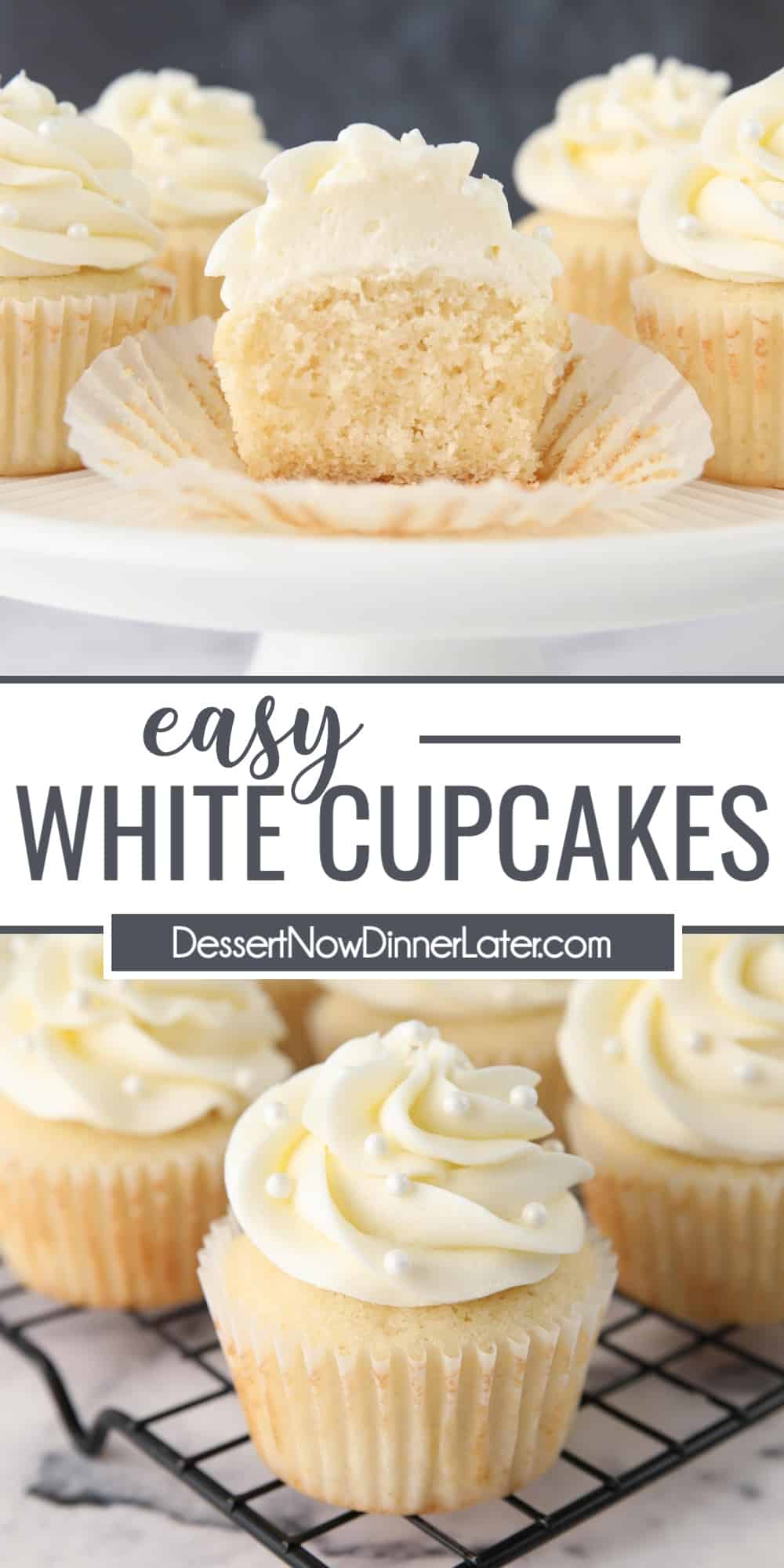 White Cupcakes Recipe | Dessert Now Dinner Later