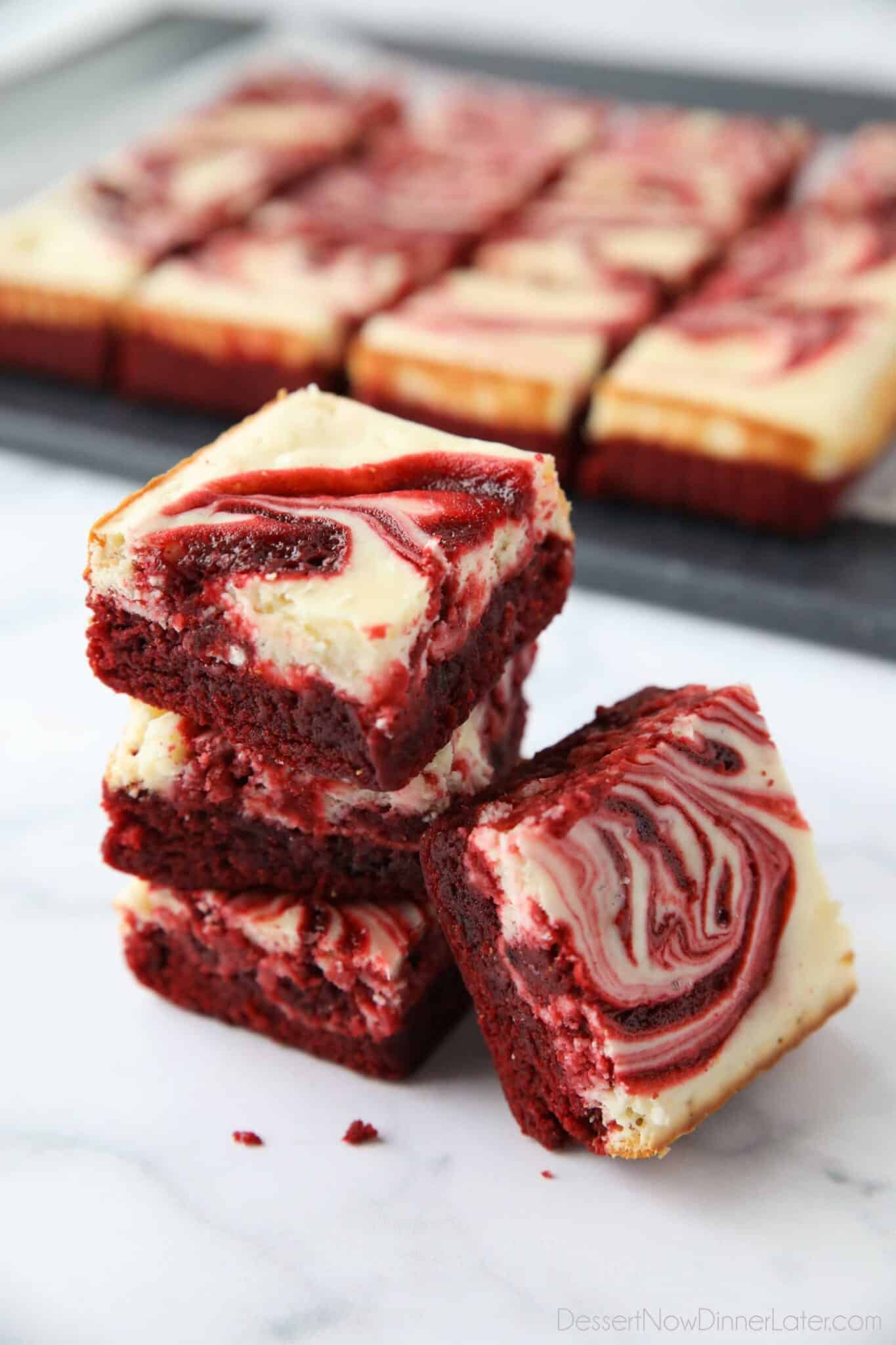 Red Velvet Cheesecake Brownies | Dessert Now Dinner Later