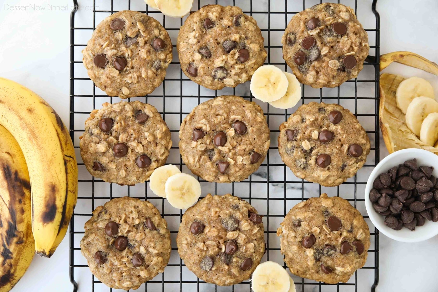 Banana Chocolate Chip Oatmeal Cookies - Your Cup of Cake