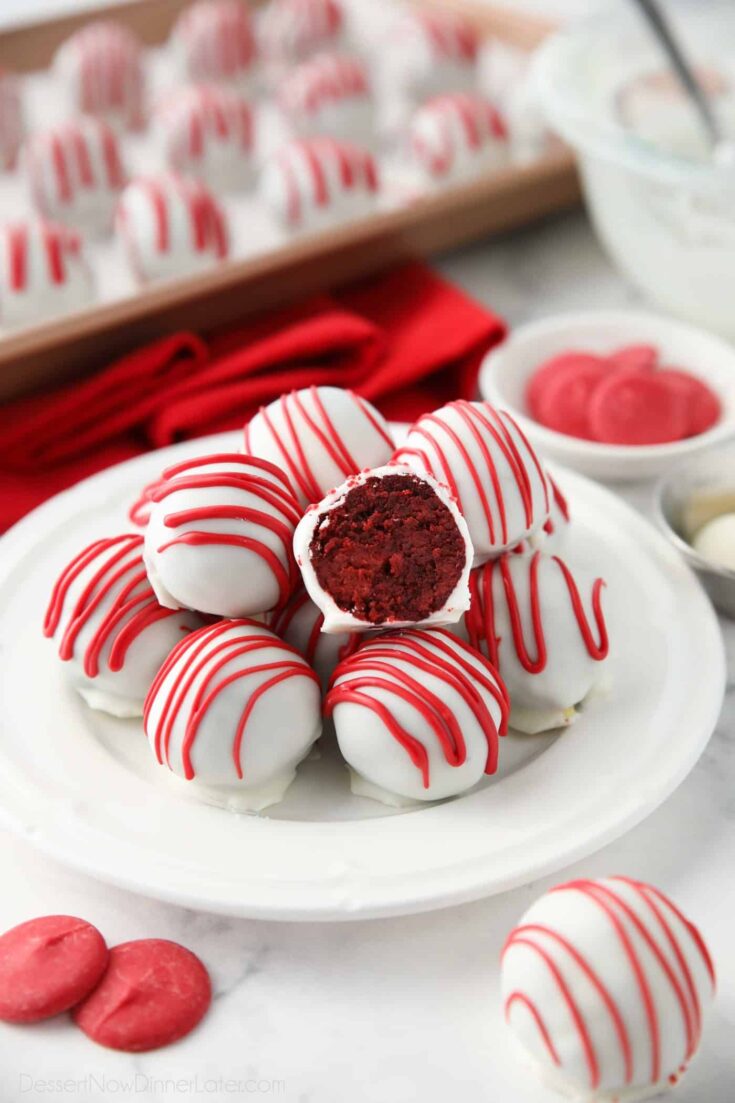 Red Velvet Truffles with Cake Mix | Dessert Now Dinner Later