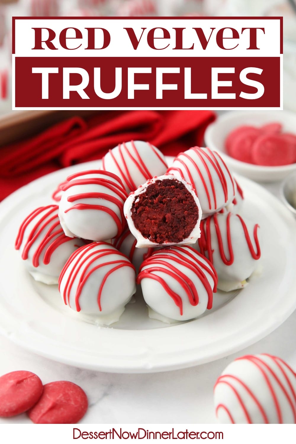 Red Velvet Truffles with Cake Mix | Dessert Now Dinner Later