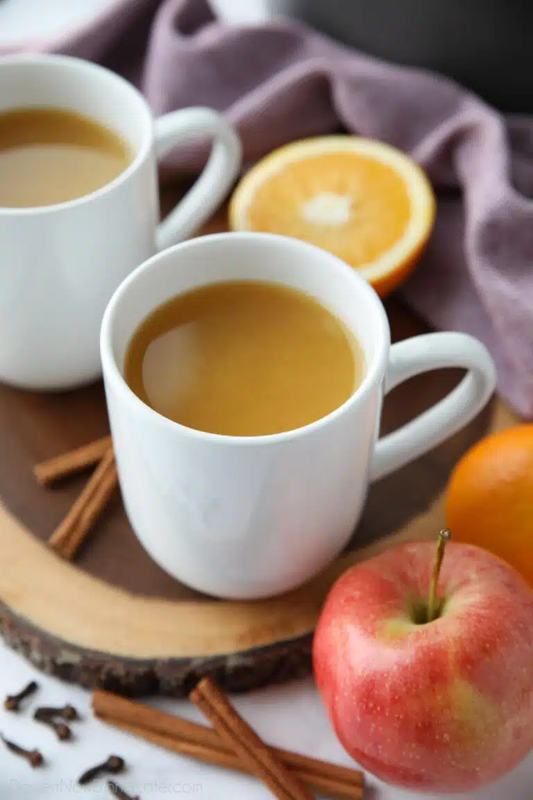 A mug full of wassail (aka mulled apple cider).