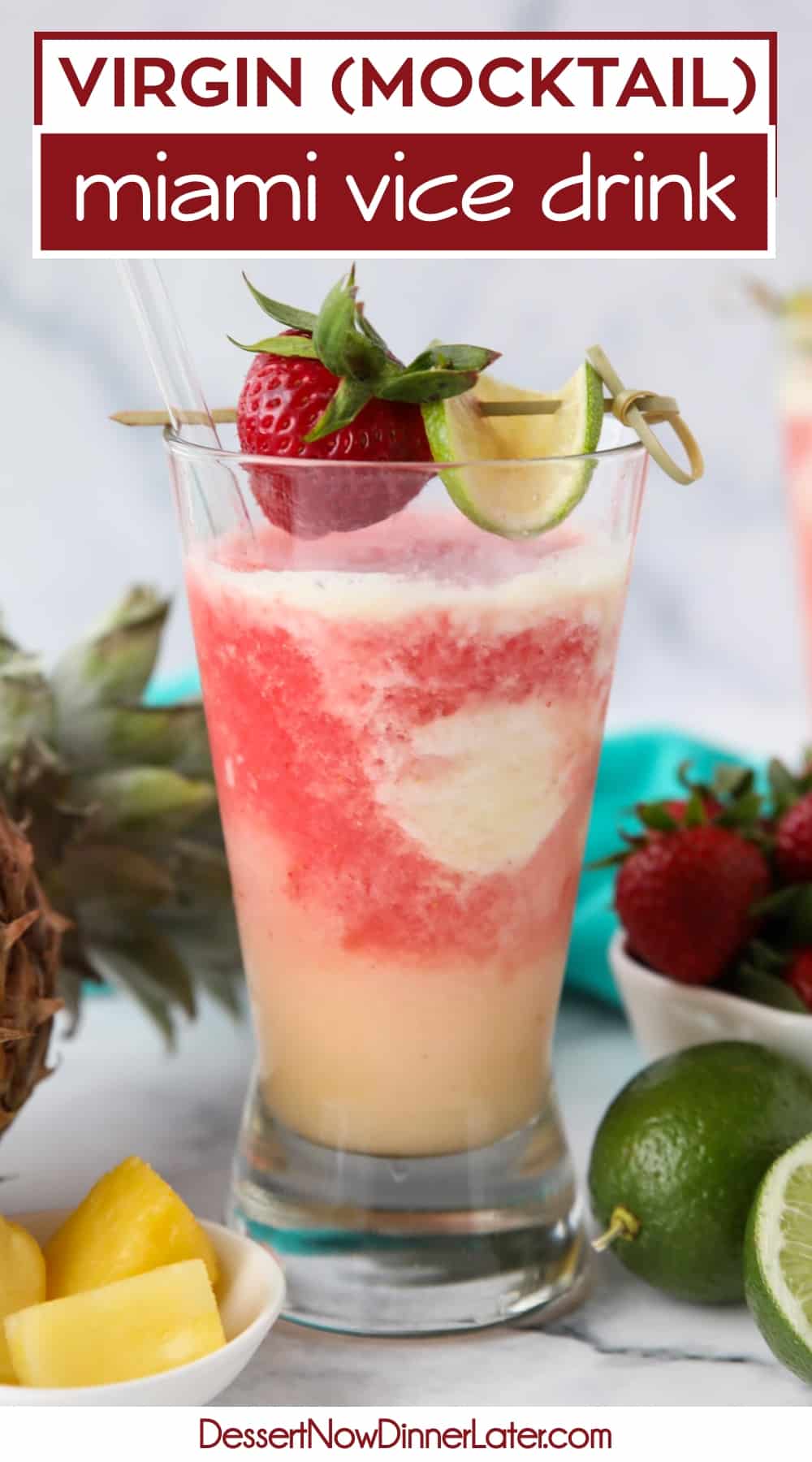 Virgin Miami Vice Drink Recipe | Dessert Now Dinner Later