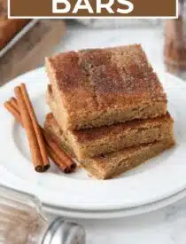 Labeled image of Cinnamon Bars for Pinterest.