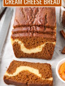 Labeled image of Pumpkin Cream Cheese Bread for Pinterest.