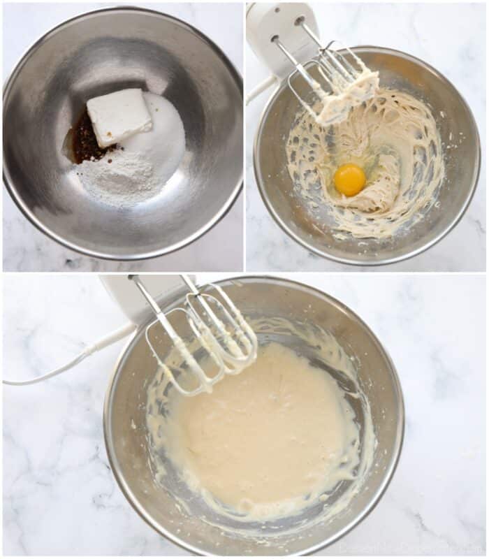 Steps to make cream cheese filling.