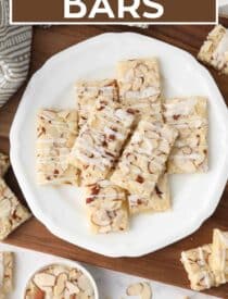 Labeled image of Almond Bars for Pinterest.