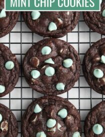 Labeled image of Chocolate Mint Chip Cookies for Pinterest.