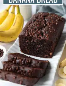 Labeled image of Chocolate Banana Bread for Pinterest.