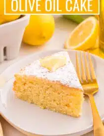 Labeled image of Lemon Olive Oil Cake for Pinterest.